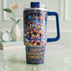 Celebrate America 250th Anniversary Colorful 40oz Tumbler With Handle - Personalized Gifts For Patriots 02tyta190626