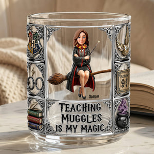 Teaching With Wonder Round Glass - Personalized Gifts For Teacher 02OHDT270726