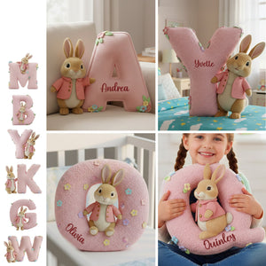 Cute Bunny Alphabet Pillow - Personalized Gifts For Kids 02namg251125