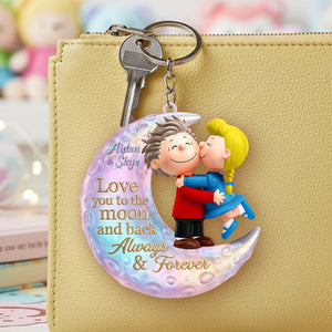 Love You To The Moon And Back Keychain - Personalized Gifts For Couple 01huta290126