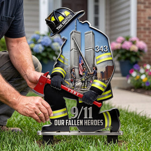 A Pray For Fallen Firefighters Metal Garden Stake - Personalized Gifts For Memorial 01huta060826