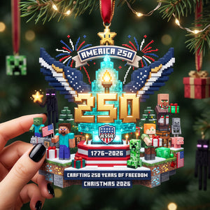 250th Pixel Patriot Ornament - Personalized Gifts For Christmas 01tyta260826