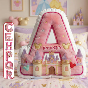 Castle Pink Alphabet Pillow - Personalized Gifts For Girls 06namg181225