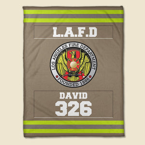 Firefighter Department Logo Blanket - Custom Name, Number, Logo - Blanket - GoDuckee