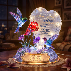 A Part In Heaven Hummingbird Couple Light Box, Personalized Keepsake To Remember The Departed One 01qhta180726