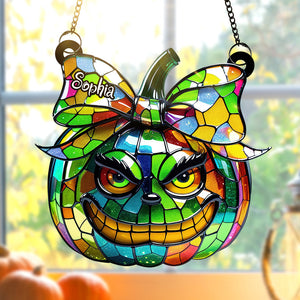 Green Pumpkin Suncatcher Ornament - Personalized Gifts For Movie Fans 05tgqn080825