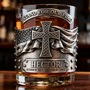 Veteran 11oz Round Glass - Personalized Gifts For Veteran 04totn060126