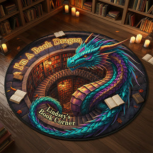 Personalized Gifts For Book Lovers Dragon Quilted Round Mat 02hutn071025