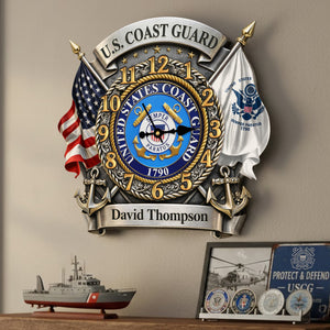 Veteran Wall Clock - Personalized Gifts For Military 1 Layer Acrylic Hanging Wall Clock HUVP030626-Homacus