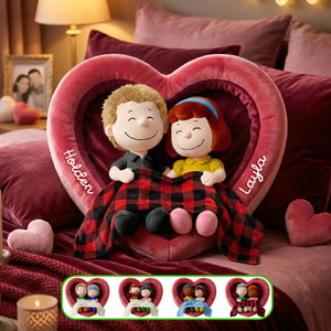 Happy Cute Couple Snuggling Custom Shape Pillow, Personalized Gifts For Couple 02qhmg261125