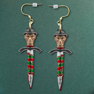 Creepy Knife Earrings, Personalized Gifts For Horror Movie Fans 01naqn160725