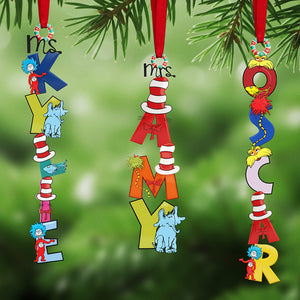 Teacher Alphabet Name Acrylic Ornament, Personalized Gifts For Christmas 02nata071125