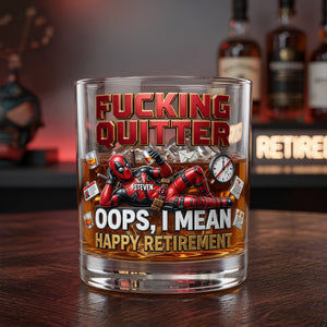 Funny Retirement Round Glass - Personalized Gifts 04TYDH100626