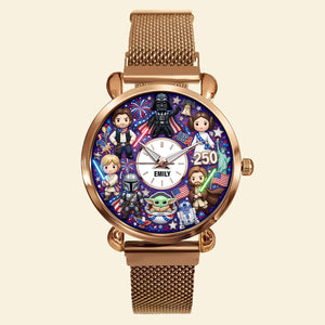 Patriotic Pride Mesh Strap Quartz Watch Personalized Anniversary Gifts 06NAQN080626