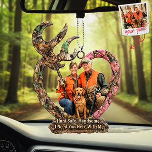 Couple Hunting Custom Photo Car Hanging Ornament - Gifts For Couple 01huta190126