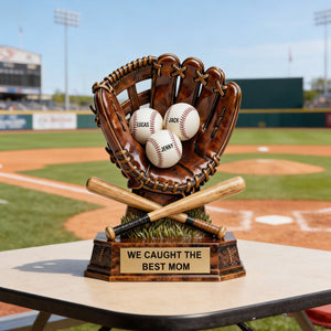 Caught The Best Mom Acrylic Plaque - Personalized Gifts For Baseball Lovers 01hytn030226