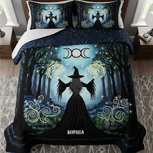 Mystic Witchcraft Quilt Bed Set, Personalized Gifts For Wicca Witch 04qhtn280725