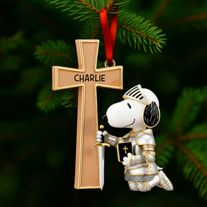 Knight Templar Kneel Under God Acrylic Ornament - Personalized Gifts For Christians 07QHLU211025