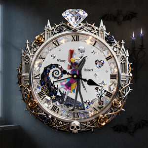 Spooky Couple Wall Clock - Personalized Gifts For Couple 1 Layer Acrylic Hanging Wall Clock 03PADT261225