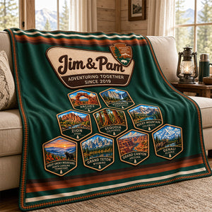 Custom National Park Blanket – Personalized Gift For Outdoor Families & Couples 02NADT081026