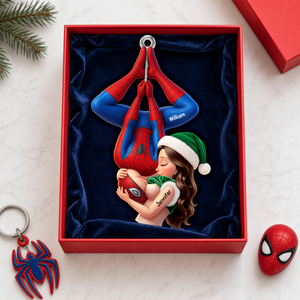 Upside Down Naughty Kiss Couple Ornament - Personalized Christmas Gifts For Couple 07huqn211026