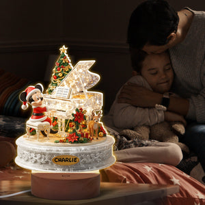 Personalized Gifts For Kids Christmas LED Light With Circle Wood Base 02palu100925