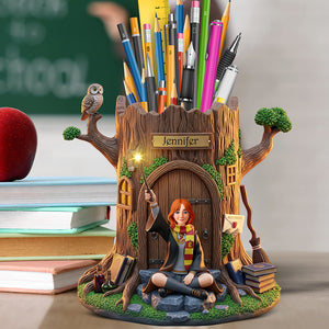 Fantasy World Wooden Pen Holder – Personalized Gifts for Fantasy Lovers 05toqn300725