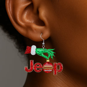 Christmas Adventure Acrylic Earrings - Personalized Gifts For Off-road Lovers 02naqn230725