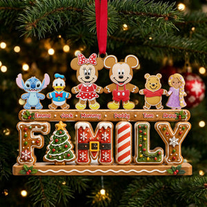 Lovely Gingerbread Family Acrylic Ornament - Personalized Christmas Gifts For Family 02nalu070926