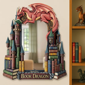 Dragon Reading Books Mirror, Personalized Gifts For Fantasy Books Lovers 04qhqn280725