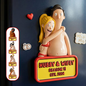 Hubby & Wifey Acrylic Fridge Magnet - Personalized Gifts For Couple 01namg091225