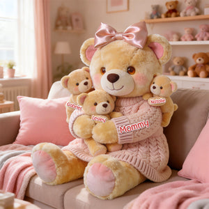 Mom Bear Custom Shape Pillow - Personalized Gifts For Mother 03pgmg160326