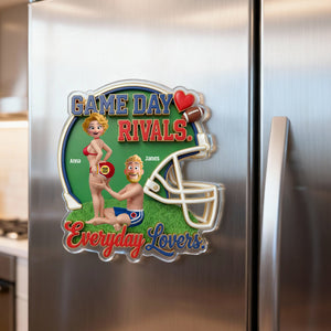 Game Day Rivals Couple Fridge Magnet - Personalized Gifts For Sporty Couple 01HUTN140126