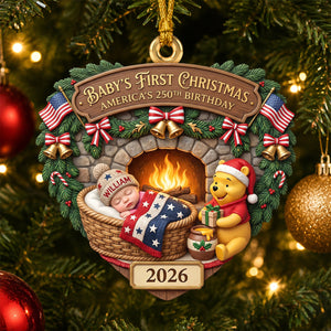 Lovely Baby Warming By The Fire Pit - America 250 Acrylic Ornament - Personalized Christmas Gift 01tydh240826