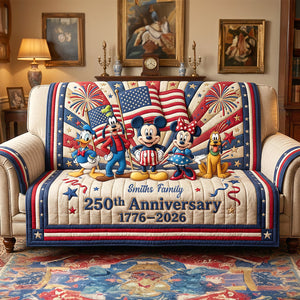 250th Anniversary Quilted Sofa Cover Personalized Gifts For Fans 02patn040226