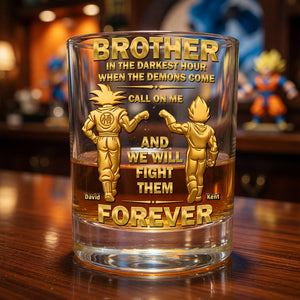 Brotherhood Warrior Round Glass - Personalized Gifts For Brothers 05OHQN030626