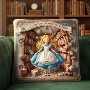 Fantasy Library Square Pillow - Personalized Gifts For Book Lovers 04patn031225