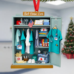 Nurse Festive Locker Christmas Ornament, Personalized Gifts For Nurse 02qhdt090925 - Ornament - GoDuckee