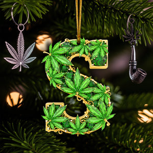 Crystal Leaf Initial Ornament - Personalized Christmas Gifts For Stoners 05TOLU270825