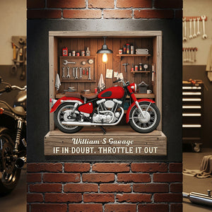 Motorcycle Garage Wood Sign - Personalized Gifts For Biker 04OHTN170625