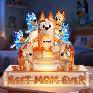 Sweet Mom & Her Little Ones Light Box - Personalized Gifts For Moms 01OHLU060426