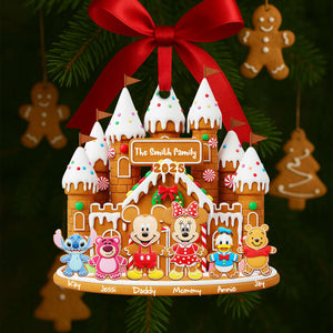 Gingerbread Family Castle Ornament - Personalized Christmas Gifts For Family 05NALU160825