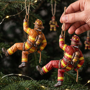 Climbing Firefighter Acrylic Ornament - Personalized Christmas Gifts 05pgta201026