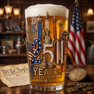America 250th Anniversary Beer Glass - Personalized Gifts For Patriotic 05palu270526