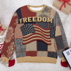 Freedom USA Flag Ugly Sweater- Christmas Gifts For Patriots 03paqn281025