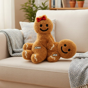 Funny Gingerbread Couple Pillow Personalized Gifts For Couple 04natn141125
