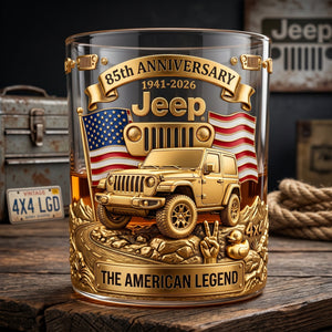 250th Anniversary Of The USA Offroad Car 11oz Round Glass - Personalized Gifts For Car Lover Patriots 05qhqn230526