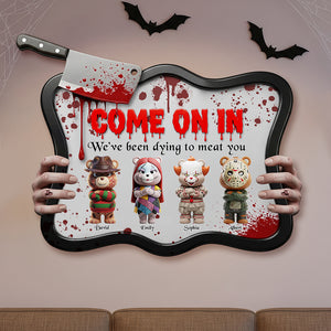 Scary Movie Characters Wood Sign - Personalized Halloween Gifts For Family 01pgqn130825