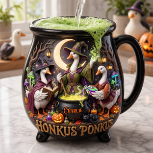 Funny Goose Cauldron Mug - Personalized Gifts For Halloween 04tolu180826