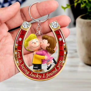 Romantic Couple Horseshoe Keychain - Personalized Gift For Couples 06OHTN121225